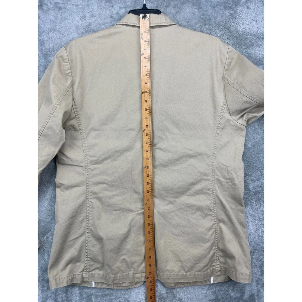 J Crew Mens 3-Button Blazer Jacket‎ XL Beige 100% Cotton Front Casual